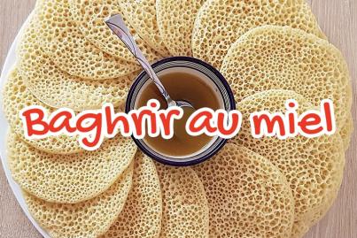 Baghrir with honey